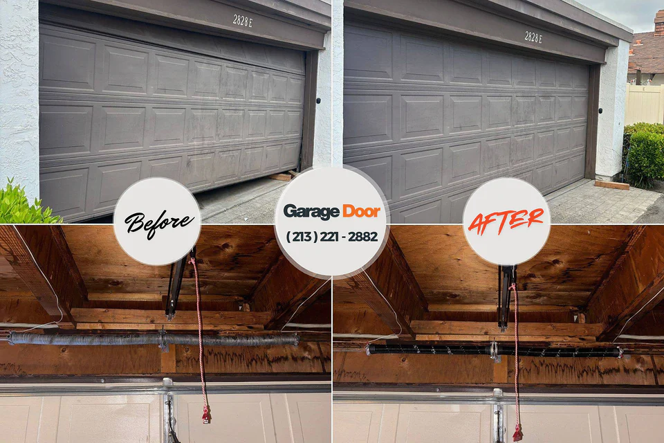 Before and after: garage door repair New Lenox, IL